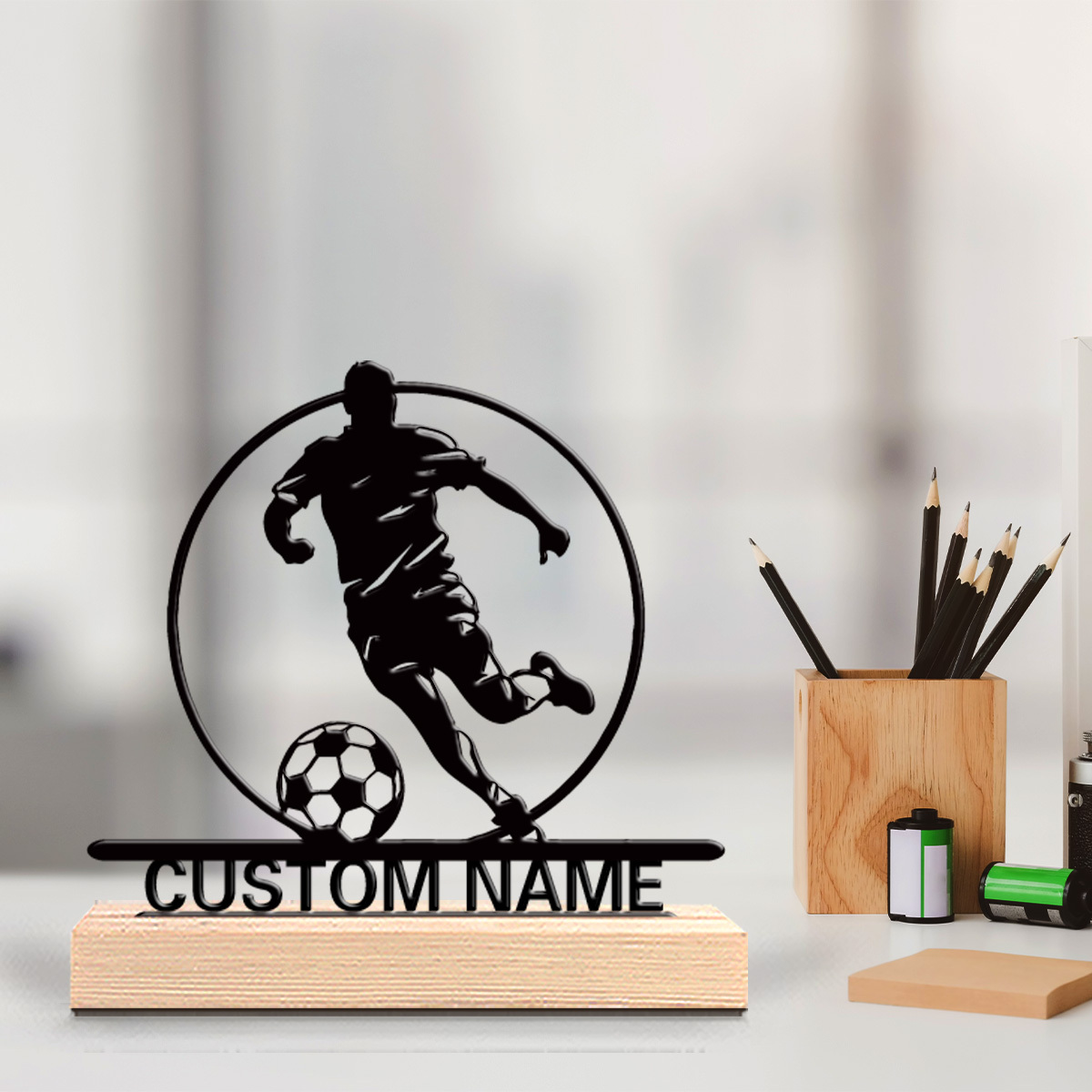 Office Furniture Used - Металлическая статуэтка футболиста на заказ с