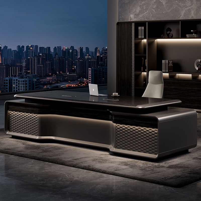 Office Furniture Rental - Роскошный комбинированный стол руководителя с простой